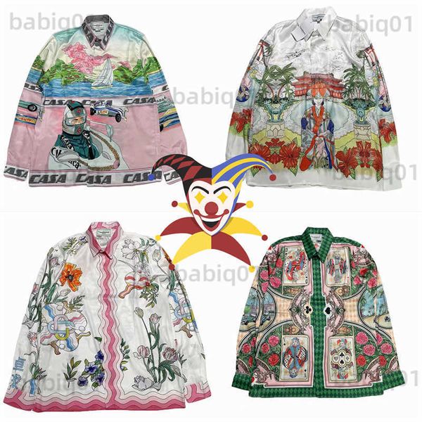 men's casual shirts casablanca silk hawaiian shirt men women 1 1 long sleeves t-shirt shirts beach tees t230321, White;black
men's casual shirts casablanca silk hawaiian shirt men women 1 1 long sleeves t-shirt shirts beach tees t230321, White;black