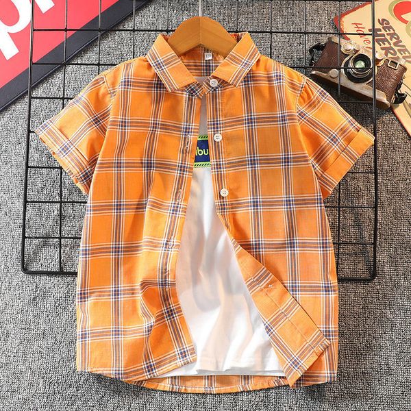 kids shirts boy's short-sleeved shirt summer clothes children's handsome check thin shirt middle and big children's summer sh, White;black
kids shirts boy's short-sleeved shirt summer clothes children's handsome check thin shirt middle and big children's summer sh, White;black