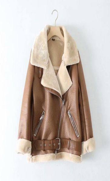 winter coats women thickness faux leather fur sheepskin female jacket aviator outwear casaco feminino3501692, Black;brown
winter coats women thickness faux leather fur sheepskin female jacket aviator outwear casaco feminino3501692, Black;brown