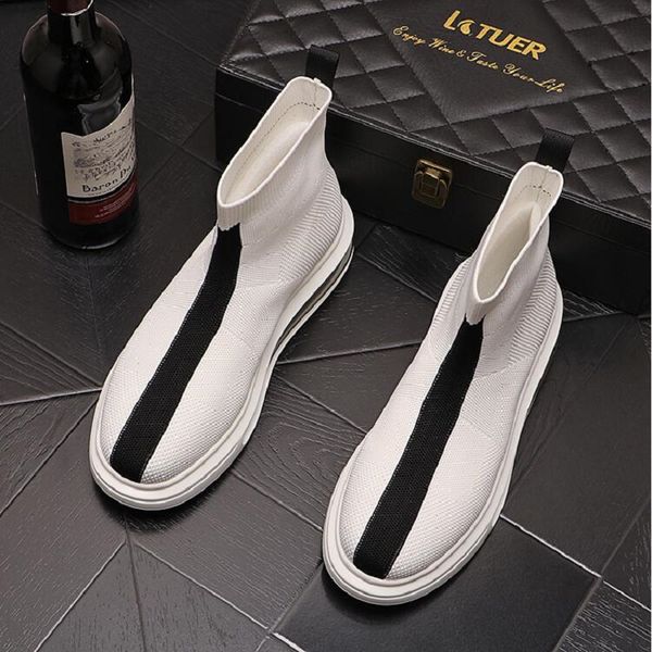 breathable knitted men sock shoes high sneakers casual shoes height increasing shoes d2a55, Black
breathable knitted men sock shoes high sneakers casual shoes height increasing shoes d2a55, Black