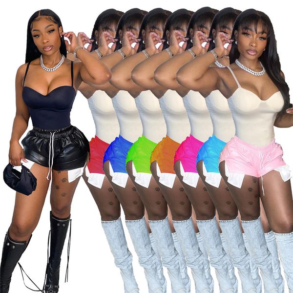 2023 designer leather shorts summer women casual pu shorts faux leather high waisted shorts with pockets fashion y2k short pants wholesale i, White;black
2023 designer leather shorts summer women casual pu shorts faux leather high waisted shorts with pockets fashion y2k short pants wholesale i, White;black