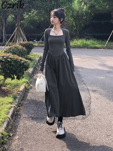 casual dresses long sleeve dress for women ankle length autumn elegant high waist ladies aesthetic solid minimalism folds vestidos casual 23, Black;gray
casual dresses long sleeve dress for women ankle length autumn elegant high waist ladies aesthetic solid minimalism folds vestidos casual 23, Black;gray