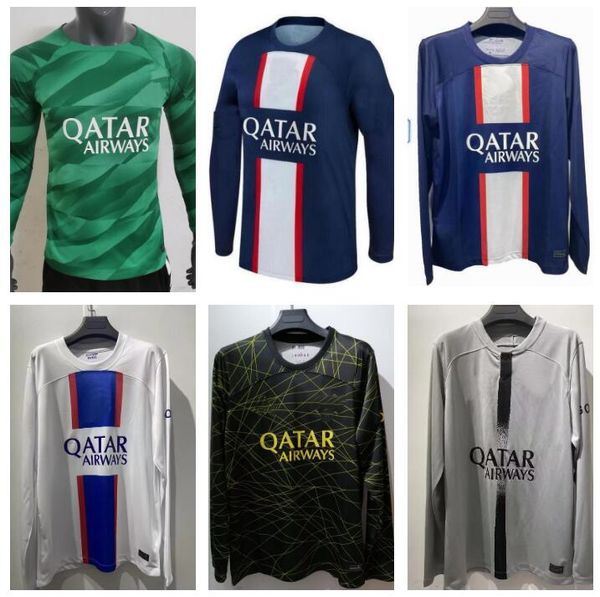 22 23 messis mbappe long sleeve soccer jerseys 2022 2023 sergio ramos r.sanches vitinha verratti hakimi kimpembe n.mendes donnarumma goalkee, Black;yellow
22 23 messis mbappe long sleeve soccer jerseys 2022 2023 sergio ramos r.sanches vitinha verratti hakimi kimpembe n.mendes donnarumma goalkee, Black;yellow