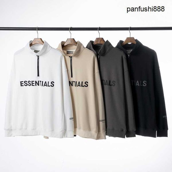 casual sweater fear god fogg double thread essen half zip mock neck sweater loose coat couple, Black
casual sweater fear god fogg double thread essen half zip mock neck sweater loose coat couple, Black