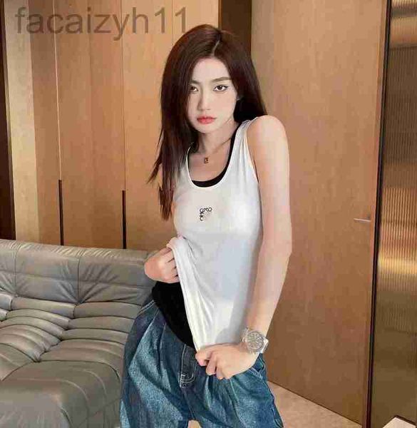 women's tanks & camis designer 22 summer new logo embroidery elastic fine rib knit tank versatile women ltn2, White
women's tanks & camis designer 22 summer new logo embroidery elastic fine rib knit tank versatile women ltn2, White