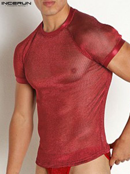 men's t-shirts incerun men t shirt shiny mesh patchwork see through o-neck short sleeve tee fitness streetwear camisetas s-5xl 230321, White;black
men's t-shirts incerun men t shirt shiny mesh patchwork see through o-neck short sleeve tee fitness streetwear camisetas s-5xl 230321, White;black
