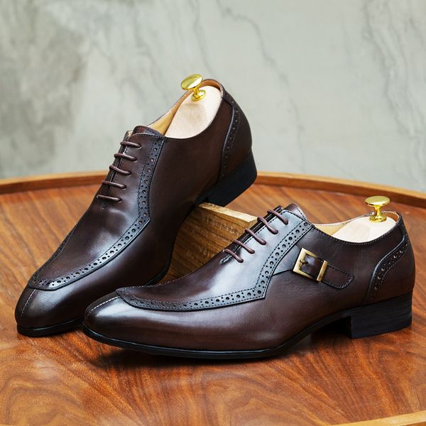 dress shoes luxury leather mens office business wedding formal brown black lace up buckle pointed toe oxford for men 230320
dress shoes luxury leather mens office business wedding formal brown black lace up buckle pointed toe oxford for men 230320