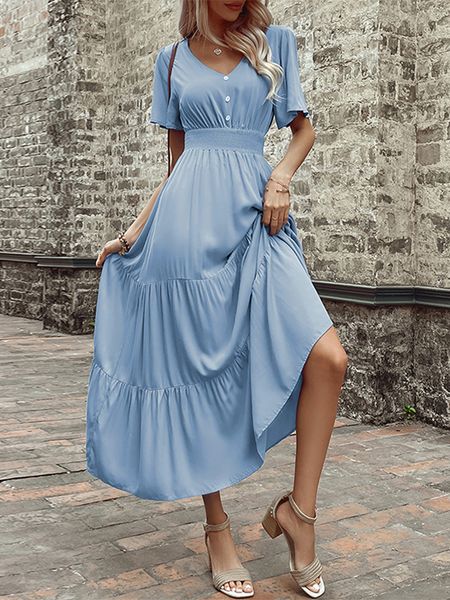 casual dresses women's summer solid color dress women's minimalist v neck high waist loose long desses 230321, Black;gray
casual dresses women's summer solid color dress women's minimalist v neck high waist loose long desses 230321, Black;gray