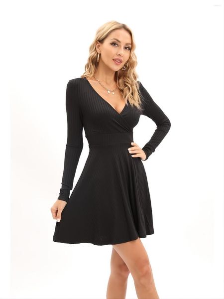 casual dresses deep v waist dress long sleeve solid loose fashion fall & winter women's clothing, Black;gray
casual dresses deep v waist dress long sleeve solid loose fashion fall & winter women's clothing, Black;gray