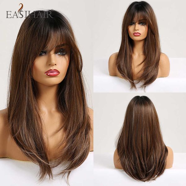 synthetic wigs easihair long straight wigs with bangs black to brown ombre synthetic for women daily natural hair heat resistant 230227
synthetic wigs easihair long straight wigs with bangs black to brown ombre synthetic for women daily natural hair heat resistant 230227