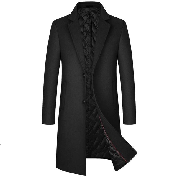 men's wool blends winter coat fashion long england style business casual trench solid thick s jackets 230320, Black
men's wool blends winter coat fashion long england style business casual trench solid thick s jackets 230320, Black