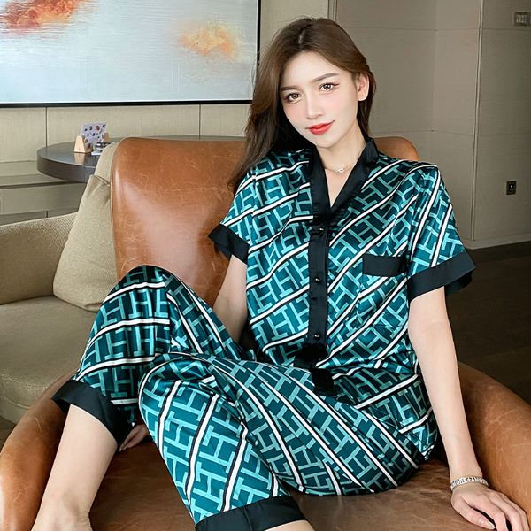 women's sleepwear -5xl large size luxury stain pajamas set women summer v neck letter print satin sleepwear for woman with pants home, Black;red
women's sleepwear -5xl large size luxury stain pajamas set women summer v neck letter print satin sleepwear for woman with pants home, Black;red