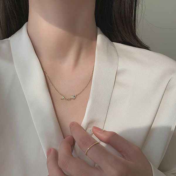 cold wind necklace fish bone new style collarbone chain ins schoolgirl korean version simple temperament personality pendant, Silver
cold wind necklace fish bone new style collarbone chain ins schoolgirl korean version simple temperament personality pendant, Silver