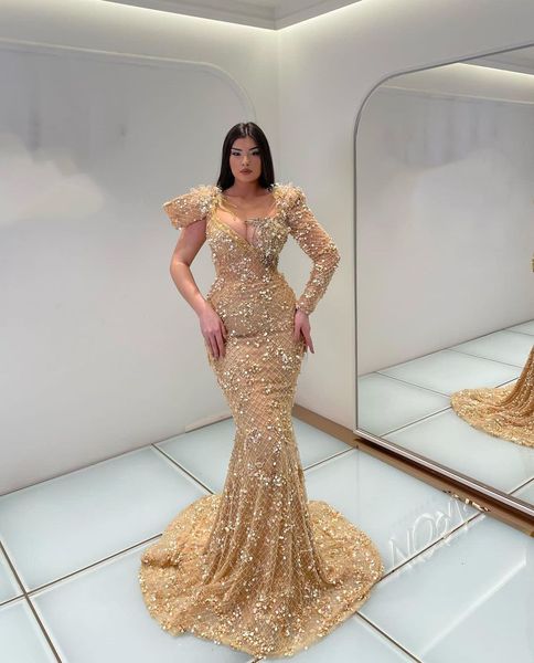 exquisite mermaid prom dresses one long sleeve v neck appliques sequins floor length beaded 3d lace hollow sparkly evening dress bridal gown, Black
exquisite mermaid prom dresses one long sleeve v neck appliques sequins floor length beaded 3d lace hollow sparkly evening dress bridal gown, Black