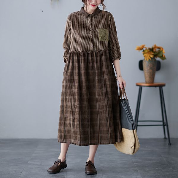 casual dresses arrival fashion plaid blouse spring dress patchwork linen cotton long sleeve vintage women casual midi autumn dress 230321, Black;gray
casual dresses arrival fashion plaid blouse spring dress patchwork linen cotton long sleeve vintage women casual midi autumn dress 230321, Black;gray