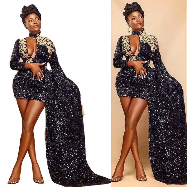 2023 prom dresses black sheath overskirt evening gowns sequined lace gold appliques high neck short special occasion formal wear long sleeve
2023 prom dresses black sheath overskirt evening gowns sequined lace gold appliques high neck short special occasion formal wear long sleeve