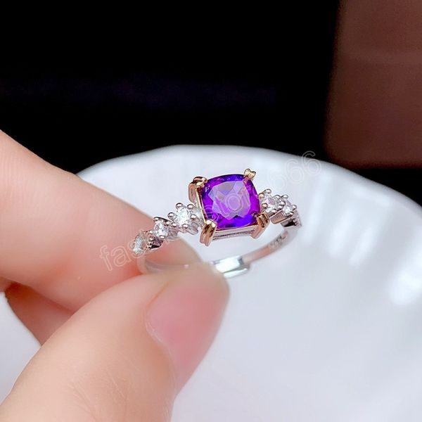 trendy classic ladies purple square geometric crystal female ring for women party jewelry accessories, Silver
trendy classic ladies purple square geometric crystal female ring for women party jewelry accessories, Silver