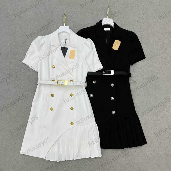 designer dresses custom metal brooch decorative lapel fashion brand dress pleated design short sleeve belt slim high waist maxiskit 2 colors, Black;gray
designer dresses custom metal brooch decorative lapel fashion brand dress pleated design short sleeve belt slim high waist maxiskit 2 colors, Black;gray