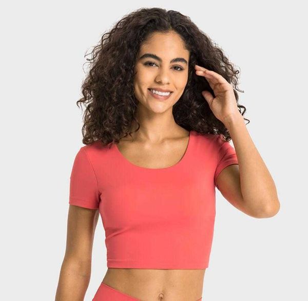 lu-357 pleated back yoga with padded bra sports short sleeve slim shirts workout fiess gym clothes women
lu-357 pleated back yoga with padded bra sports short sleeve slim shirts workout fiess gym clothes women