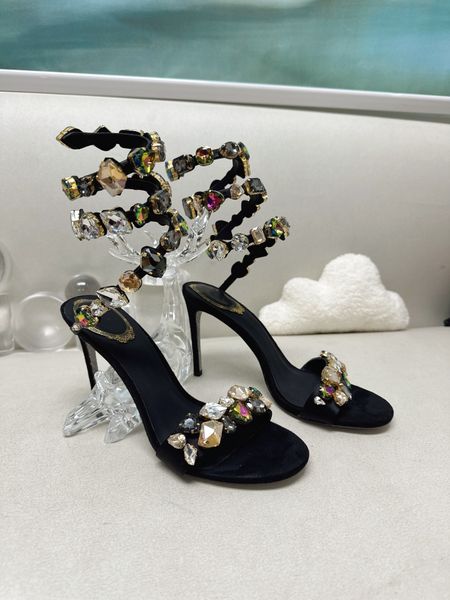 designer sandal heel woman sandal desinger shoes square diamond crystal snake cleo slides super high-heeled 9.5 cm real, Black
designer sandal heel woman sandal desinger shoes square diamond crystal snake cleo slides super high-heeled 9.5 cm real, Black