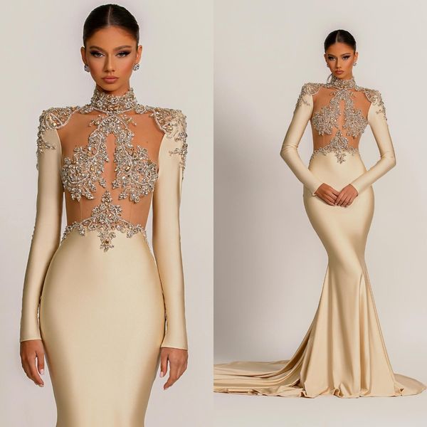 champagne beading mermaid evening dresses high neck long sleeve crystal prom gowns formal party birthday dress for women, Black;red
champagne beading mermaid evening dresses high neck long sleeve crystal prom gowns formal party birthday dress for women, Black;red