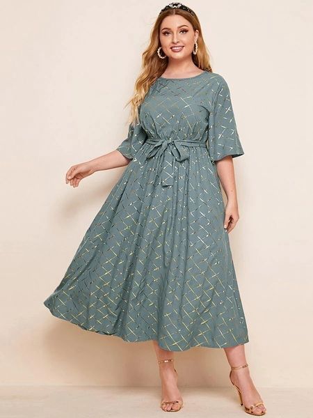 casual dresses spring summer plus size women o neck short sleeve a line printed belt long dresses for fashion 230321, Black;gray
casual dresses spring summer plus size women o neck short sleeve a line printed belt long dresses for fashion 230321, Black;gray