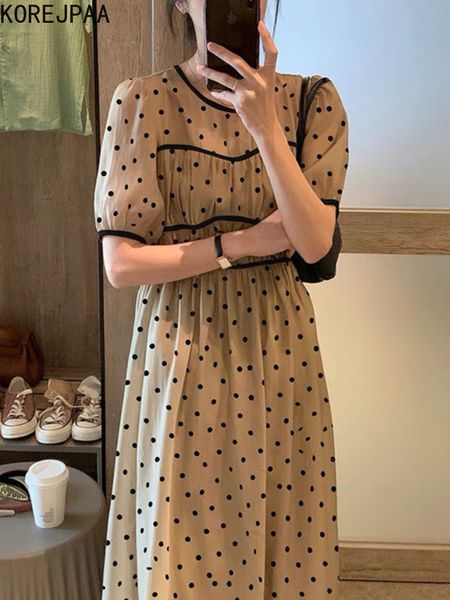 casual dresses korejpaa elegant round neck dress women dot printing puff sleeve high waist dresses contrast color korean clothes 230321, Black;gray
casual dresses korejpaa elegant round neck dress women dot printing puff sleeve high waist dresses contrast color korean clothes 230321, Black;gray