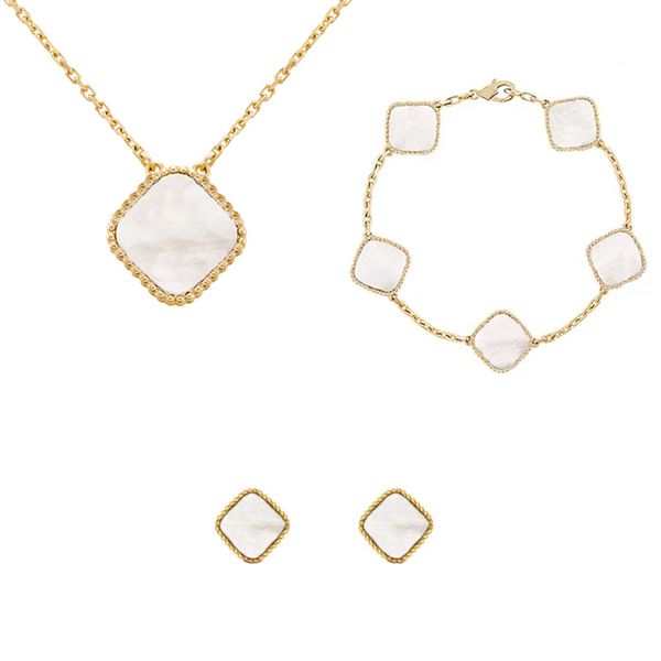 pendant necklaces designer jewelry set bracelet 4 leaf clover necklace stud earrings link chain womens gold silver mother of pearl green flo, Black
pendant necklaces designer jewelry set bracelet 4 leaf clover necklace stud earrings link chain womens gold silver mother of pearl green flo, Black