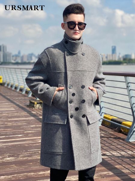 men's wool blends medium length wool coat men's double breasted loose fit casual fashion thickened liner warm autumn and winter me, Black
men's wool blends medium length wool coat men's double breasted loose fit casual fashion thickened liner warm autumn and winter me, Black