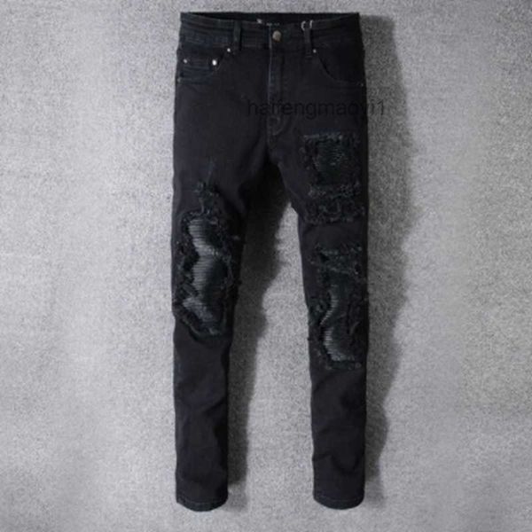new fashion brand men's jeans punk black irregular holes stretch patchwork slim fit moto jeans, Blue
new fashion brand men's jeans punk black irregular holes stretch patchwork slim fit moto jeans, Blue
