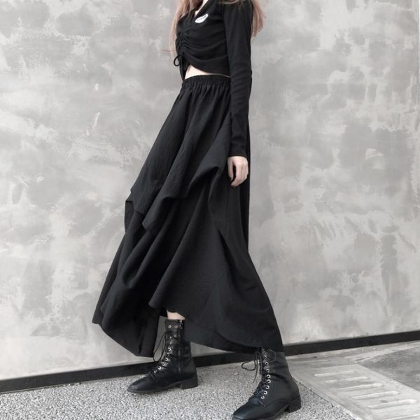 skirts small design personality dark department women's spring and summer elastic waist irregular skirt women 230321, Black
skirts small design personality dark department women's spring and summer elastic waist irregular skirt women 230321, Black