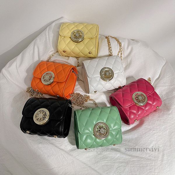 lady style children handbags girls diamond lattice quilted candy color pu leather crossbody bag kids metals buckle chain one shoulder bags z, Black
lady style children handbags girls diamond lattice quilted candy color pu leather crossbody bag kids metals buckle chain one shoulder bags z, Black
