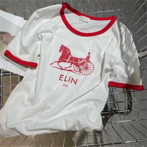 80% off factory outlet online spring new t-shirt contrast red collar neck batch, White
80% off factory outlet online spring new t-shirt contrast red collar neck batch, White
