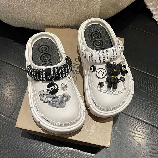 slippers mo dou fashion charms clog shoes outdoor women slippers thick sole summer sandals for girls, Black
slippers mo dou fashion charms clog shoes outdoor women slippers thick sole summer sandals for girls, Black