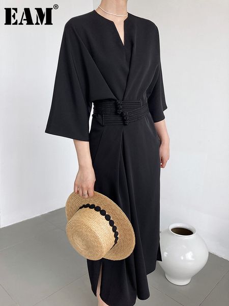 casual dresses eam women black buckle long elegant dress round neck three-quarter sleeve loose fit fashion spring autumn 1de7880 230321, Black;gray
casual dresses eam women black buckle long elegant dress round neck three-quarter sleeve loose fit fashion spring autumn 1de7880 230321, Black;gray