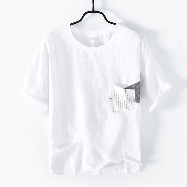 men's t-shirts japanese fresh contrasting color pocket short -sleeved flax t -shirt men's casual loose youth linen round neck skir, White;black
men's t-shirts japanese fresh contrasting color pocket short -sleeved flax t -shirt men's casual loose youth linen round neck skir, White;black