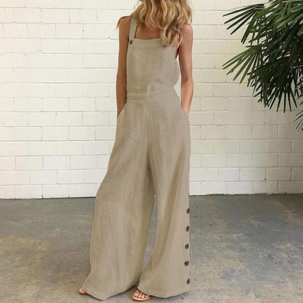 womens jumpsuits rompers women jumpsuit summer sleeveless solid color wide leg pockets loose strappy playsuit overall mono mujer verano 2303, Black;white
womens jumpsuits rompers women jumpsuit summer sleeveless solid color wide leg pockets loose strappy playsuit overall mono mujer verano 2303, Black;white