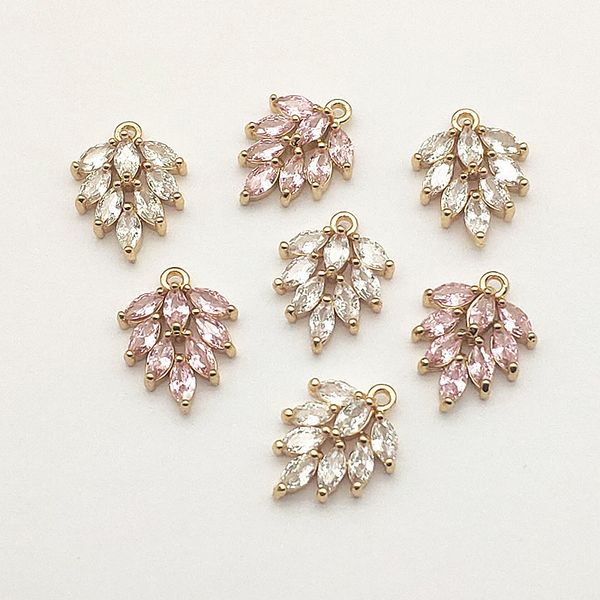 charms arrival 16x12mm 50pcs cubic zirconia feather charm for handmade necklace earring parts diy accessories jewelry findings 230320, Bronze;silver
charms arrival 16x12mm 50pcs cubic zirconia feather charm for handmade necklace earring parts diy accessories jewelry findings 230320, Bronze;silver