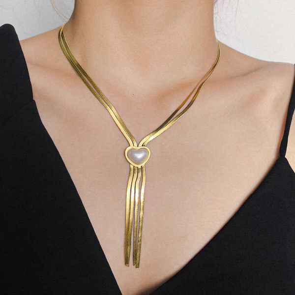 luxury ornaments316l stainless steel gold color 2-layer heart pearl tassel necklace for women fashion girls clavicle chain party jewelry gif, Silver
luxury ornaments316l stainless steel gold color 2-layer heart pearl tassel necklace for women fashion girls clavicle chain party jewelry gif, Silver