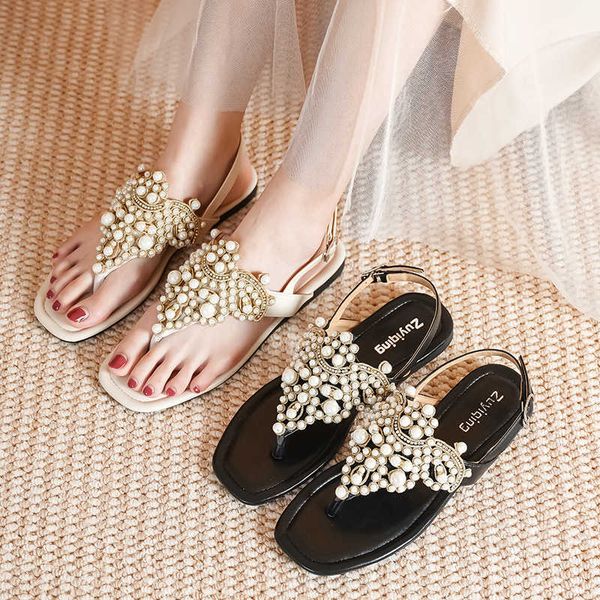 sandals famous designer pearl sandals flat heel bohemian beading summer shoes woman pearl flower thong sandalias beach sandales size 43 g230, Black
sandals famous designer pearl sandals flat heel bohemian beading summer shoes woman pearl flower thong sandalias beach sandales size 43 g230, Black