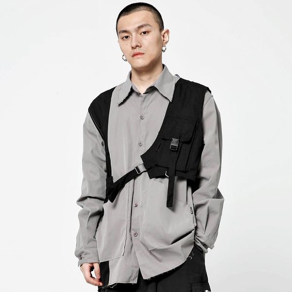 men's vests houzhou techwear tank men hip hop cargo buckle sleeveless black harajuku hippie streetwear korean fashion 230320, Black;white
men's vests houzhou techwear tank men hip hop cargo buckle sleeveless black harajuku hippie streetwear korean fashion 230320, Black;white