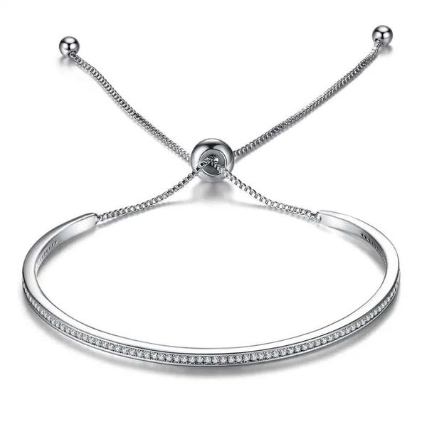 full diamond crystals link chain 925 silver adjustable friendship bracelets bangle, Black
full diamond crystals link chain 925 silver adjustable friendship bracelets bangle, Black