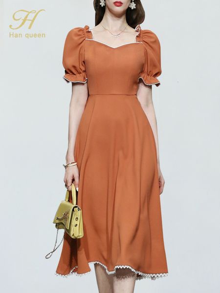 casual dresses h han queen elegant fashion color matching puff sleeve a-line dress women chic summer dresses simple mid-claf work party vest, Black;gray
casual dresses h han queen elegant fashion color matching puff sleeve a-line dress women chic summer dresses simple mid-claf work party vest, Black;gray