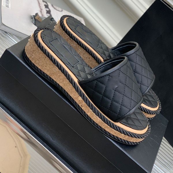 wedge heeled high platform slipper sandals leather designer heels shoes c women nightclub party dress and versatile banquet sandles with box, Black
wedge heeled high platform slipper sandals leather designer heels shoes c women nightclub party dress and versatile banquet sandles with box, Black