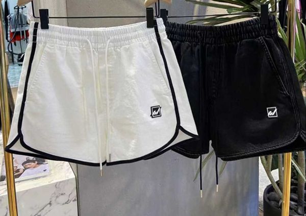 women's shorts summer new drawstring lace up sporty style rubber stamp casual denim shorts, White;black
women's shorts summer new drawstring lace up sporty style rubber stamp casual denim shorts, White;black
