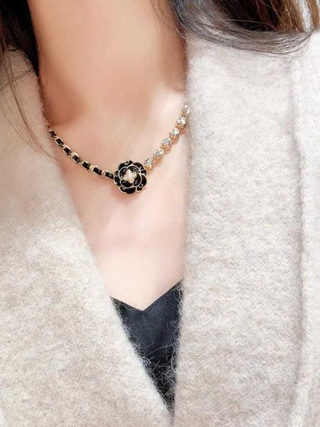 pendant necklaces strands strings black camellia woven thick chain flash diamond female small fragrant necklace temperament versatile pearl, Silver
pendant necklaces strands strings black camellia woven thick chain flash diamond female small fragrant necklace temperament versatile pearl, Silver