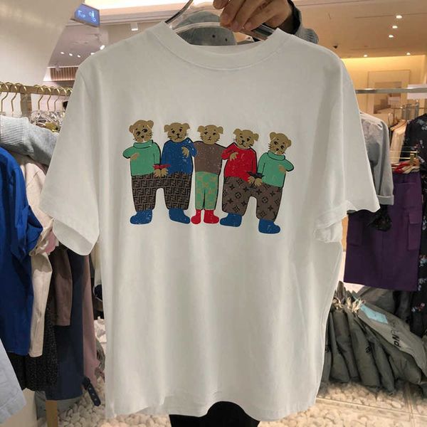 women's t-shirt korea east gate summer cotton cartoon round neck loose short sleeve t-shirt medium long half sleeve women, White
women's t-shirt korea east gate summer cotton cartoon round neck loose short sleeve t-shirt medium long half sleeve women, White