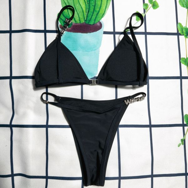 designer summer fashion swimwear ladies letter bikini set women's swimsuit simple strap casual thin slim beachwear with waist chain, White;black
designer summer fashion swimwear ladies letter bikini set women's swimsuit simple strap casual thin slim beachwear with waist chain, White;black