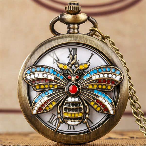 bronze pocket watch hollow out animal bee cover men women quartz analog watches fob sweater chain roman number clock, Slivery;golden
bronze pocket watch hollow out animal bee cover men women quartz analog watches fob sweater chain roman number clock, Slivery;golden