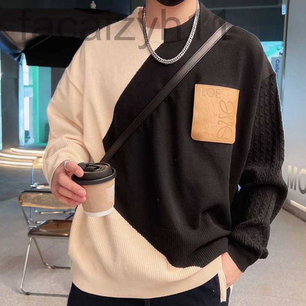 designer cotton sweater designer sweatshirt splicing contrast color round neck pullover short sleeve men's women's loose embroider, White;black
designer cotton sweater designer sweatshirt splicing contrast color round neck pullover short sleeve men's women's loose embroider, White;black